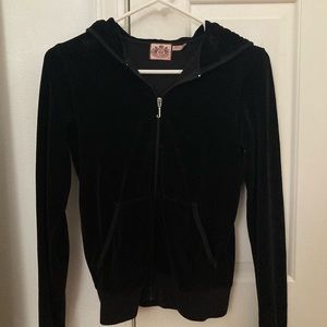 Juicy Couture Velour J Zip Black